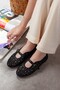 Women's Stone Detailed Stylish Ballerinas with Rubber Belt - 3