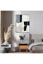 Amazing | Abstract | 02 Black-Grey Color Model | Framed Tempered Glass Table Single Vertical