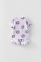 Girls' Lilac Floral Print Ruffle Shorts Set-Summer Cotton Bottom Top Set - 3