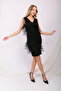Black Glamour Fringe Sequin Party Dress - 7