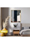 Amazing | Abstract | 02 Cream Black Pattern | Framed Tempered Glass Table Single Vertical