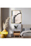Amazing | Abstract | Cream Black Patterned Pattern | Framed Tempered Glass Table Single Vertical