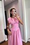Lightweight Flywheel Shoulder Design Draped Waist Hugging Pinterest Model Midi Length Flared Skirt Fashionable Summer Dress - 4