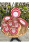 Pink Butterfly 24 Pcs Breakfast Set with Handles - 3