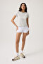 Gray Straight Cut T-Shirt Regular T-Shirt - 4