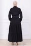Button Front Belted Denim Dress Hm2764 Black - 5