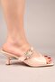 Isenor Stone Buckle Heeled Slippers Ten - 5