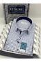 Classic Short Sleeve Checkered Gift Boxed Men's Shirt Fs-004156 - White Cobalt Blue