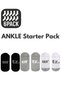 Ankle 1/5 6 Pack Black Gray White Unisex Short Sports & Lifestyle Towel Sole 6-Piece Sock Set