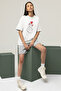 Korean Finger Heart Printed Women's Circle Neck Cotton Oversize Short Sleeve T-Shirt - 2