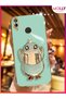 Water Green Cute Duck Stand Luxury Silicone Case with Gold Detail on the Edges for Huawei P20 Lite