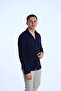 Dnt Long Sleeve Wrinkle Shirt Navy Blue - 3