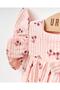 Cherry Pattern 100% Cotton Muslin Baby Romber Buckle Jumpsuit - 2