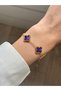 316L Steel Pearlescent Purple Bracelet Women Men Unisex Bracelet Gold Double Sided - 6