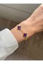 316L Steel Pearlescent Purple Bracelet Women Men Unisex Bracelet Gold Double Sided - 4