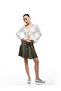 Wrap Fabric Waist Lace-Up Gathered A-Line Mini Skirt