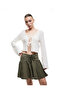Wrap Fabric Waist Lace-Up Gathered A-Line Mini Skirt - 2