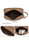 iCozzier Men's Toiletry Wash Bag Leather and Canvas Travel Toiletry Makeup Comestic Bag Dopp Kit for - 2