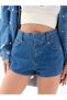New Season Women's Denim Jeans Shorts with Pocket and Button Detail 6967 - 2