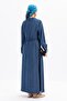 Light Blue-Half Patch Belted Denim Dress - 5