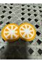 2 Pieces Punch Lemon Patterned Car Coasters & Car Accessories 7 Cm. Coffee Presentation Napkin - 2