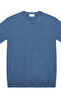 Men's Cobalt Blue Slim Fit Crew Neck Knitwear T-Shirt - 5