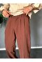 Old Money Pleated Baggy Fit Summer Linen Trousers with Elastic Waist - 3