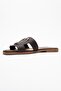 Mi̇lli̇e Brown Genuine Leather Buckle Women's Slippers - 4