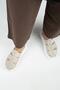 Rodin Women's Genuine Leather Three-Stripes Sabo Beige Slippers - 7