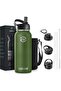Zahive Stainless Steel Water Bottle 1l with 3 Lids & Bag - Insulated Water Bottle with Straw - 1000m - 2