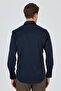 Men's Black Half Italian Collar Long Sleeve Slim Fit Stretchable Shirt 1004250235 - 5
