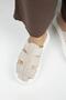 Rodin Women's Genuine Leather Three-Stripes Sabo Beige Slippers - 8