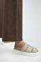 Rodin Women's Genuine Leather Three-Stripes Sabo Beige Slippers