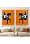 Digital Printed Metal Framed Glass Set of 2 Decorative Tables - Gogh