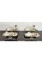 6 Pieces Baton Silver Presentation Tray Gold Rose Framed & Coffee & Tea Tray 32cm