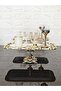 6 Pieces Baton Silver Presentation Tray Gold Rose Framed & Coffee & Tea Tray 32cm - 5
