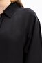 Black-Wide Folded Slit Linen Trousers Suit - 6