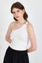 Ecru Buckle Detailed One Shoulder Blouse 1649 - 6