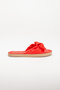 Women's Red Daily Bow Comfortable Stylish Lightweight Durable Sea Pool Beach House Slippers with Inner Pad - 4