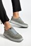 Genuine Leather Men's Casual Shoes Gray Nubuck Poly Sole Tied - 2