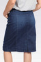 20040 Dark Blue Midi Length Denim Skirt - 3