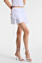Sarelin Women's Flounced Wrap Side Tie Mini White Skirt - 2
