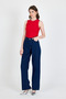 Red Collar and Shoulder Stone Detailed Ribbed Knitted Athlete 1249 - 6