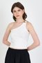 Ecru Buckle Detailed One Shoulder Blouse 1649 - 2