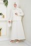 Pleated Pocketed Shirt Skirt Two-Piece Set 1551 - Ecru - 4