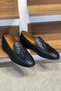 Special Design Leather Sole Cowhide Lining Tasseled Knitted Leather Black Loafer Shoes - 4