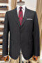 Slim Fit Mono Collar Superior Silk Wool Black Suit (Premium Six-Star Fabric) - 5