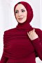 فستان درابيللي أحمر كلاريت HM2780 - 7