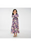 Floral Kids Jalabiya - Blue V-Neck and Stone Embellishments - 4