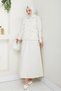 Pleated Pocketed Shirt Skirt Two-Piece Set 1551 - Ecru - 3